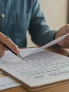 Person analyzing 2026 tax documents on a tablet for deductions.