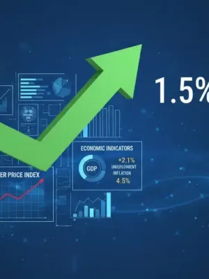 Economic forecast chart showing projected 1.5% CPI rise in 2026, with data points and upward trend.