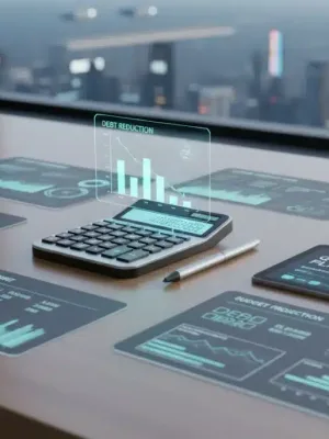 Financial documents and calculator on desk, symbolizing debt consolidation planning for 2026