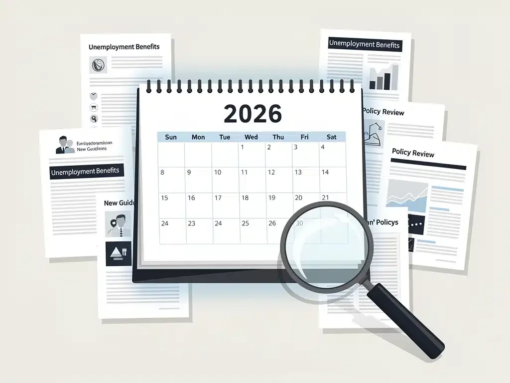Calendar highlighting 2026 for new unemployment guidelines