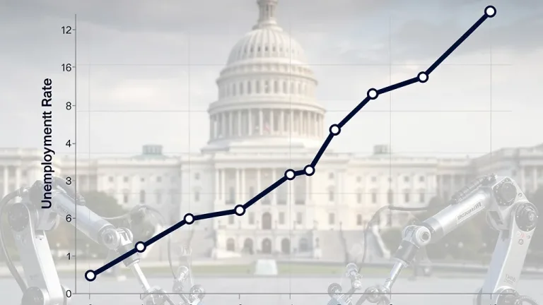 Graph illustrating a 4.1% unemployment shift linked to workplace automation.