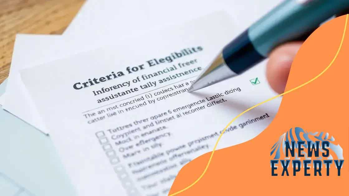 Eligibility criteria for assistance