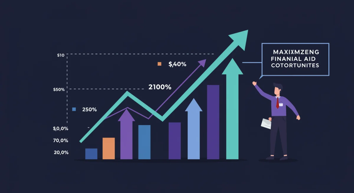 Graphic illustrating maximized financial aid growth and opportunities