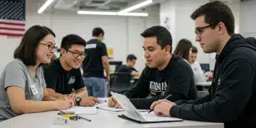 Students learning in a modern vocational training center, symbolizing alternative education paths in the US.