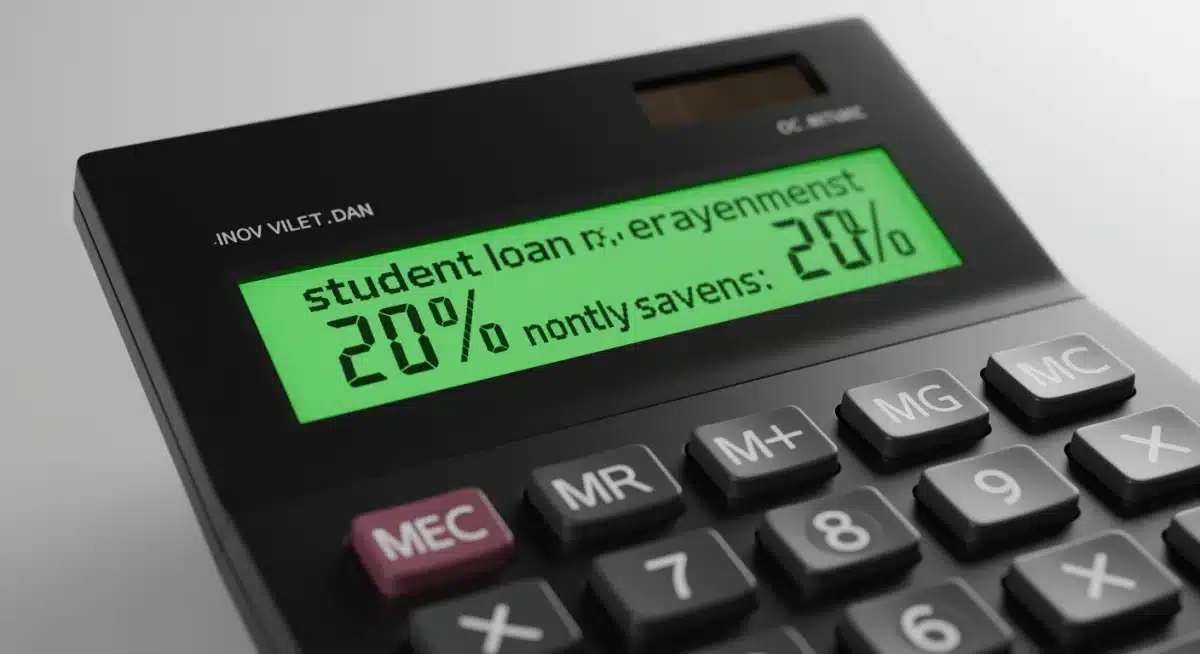 Student loan payment savings calculator display