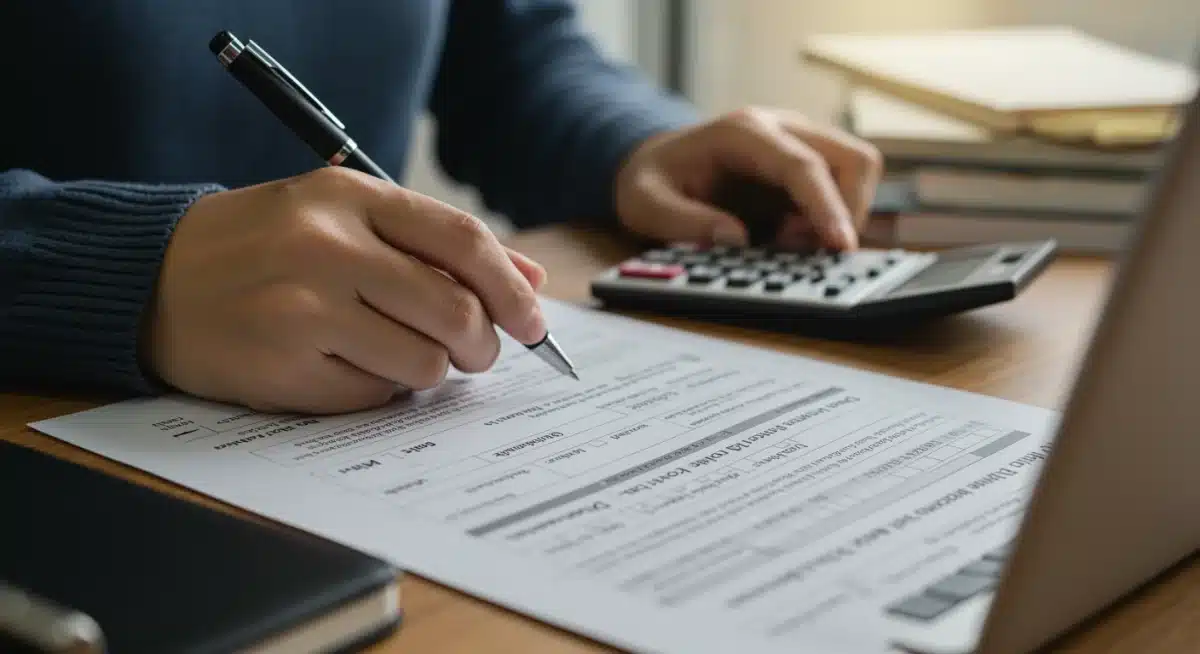 Student completing financial aid application on laptop