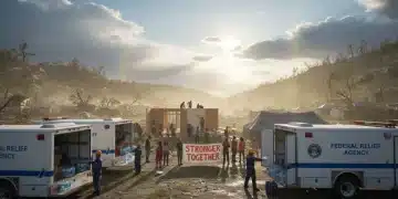 Community rebuilding after disaster with federal aid support