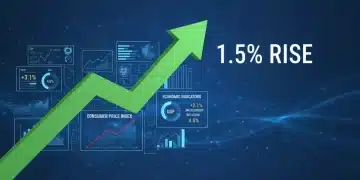 Economic forecast chart showing projected 1.5% CPI rise in 2026, with data points and upward trend.