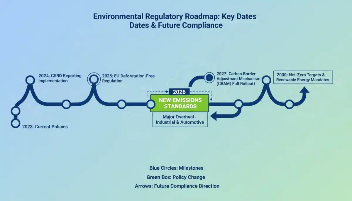 Timeline illustrating key milestones for EPA 2026 emissions standards implementation