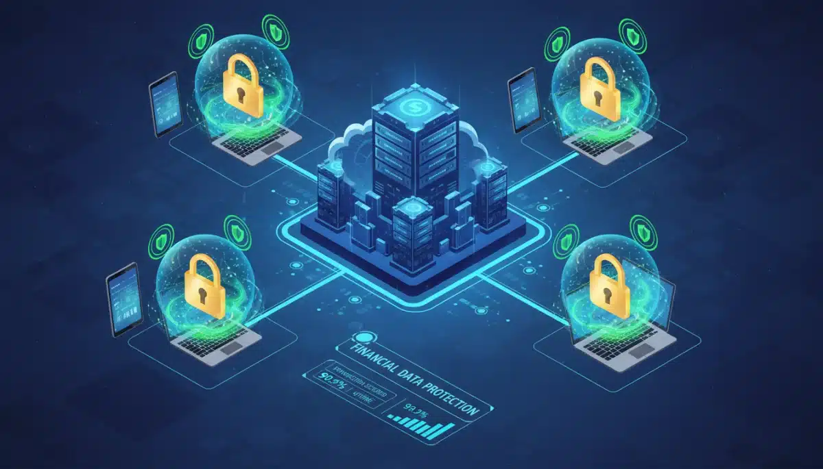 Encrypted cloud infrastructure protecting sensitive financial data