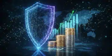 Digital shield protecting financial investments against cyber threats in 2026