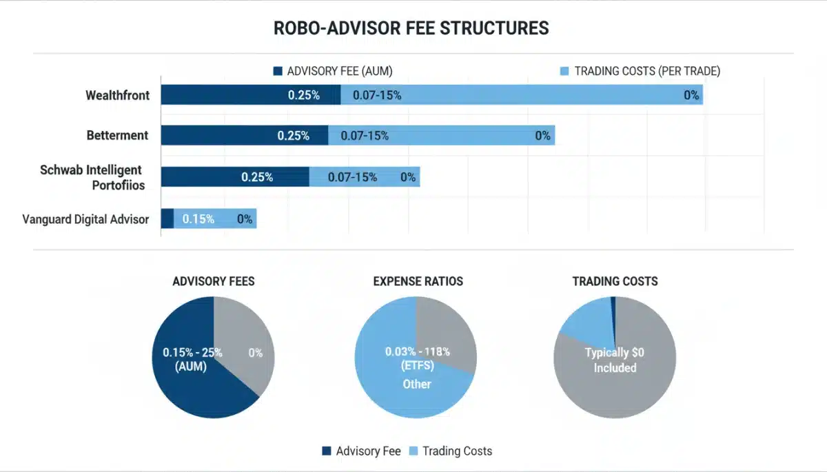 Visualizing robo-advisor fee structures and costs.