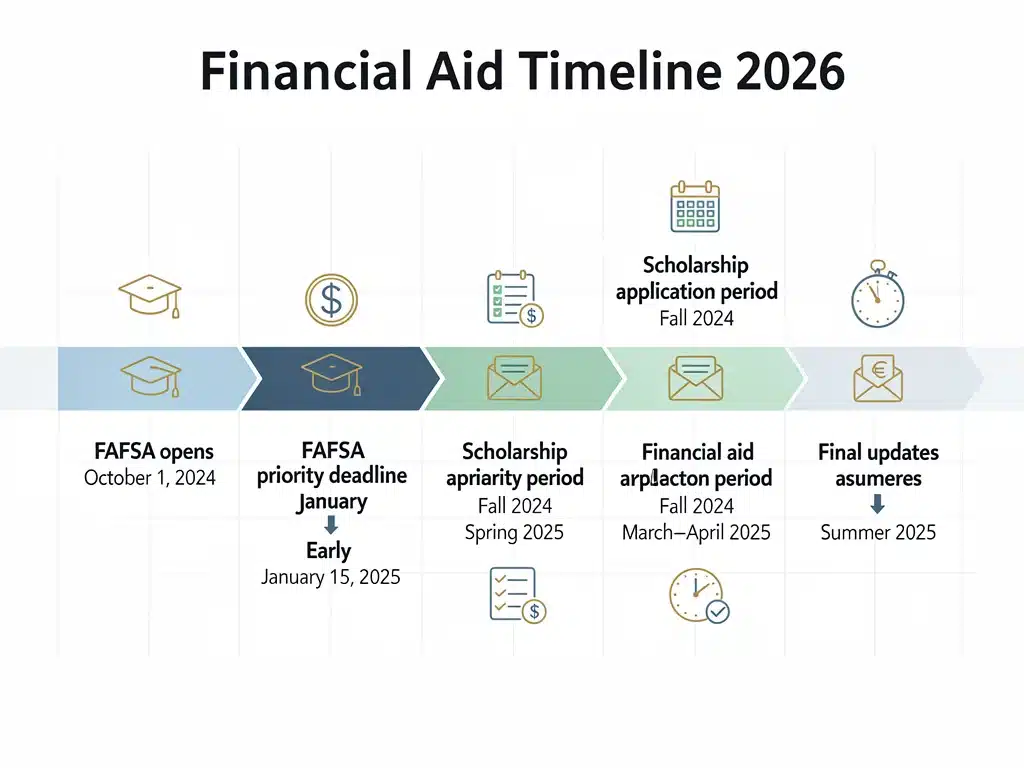 Financial aid and scholarship application timeline for 2026