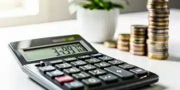 Calculator with coins representing HSA 2026 contribution limits and savings.