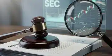 SEC 2026 disclosure rules document with magnifying glass on financial data.