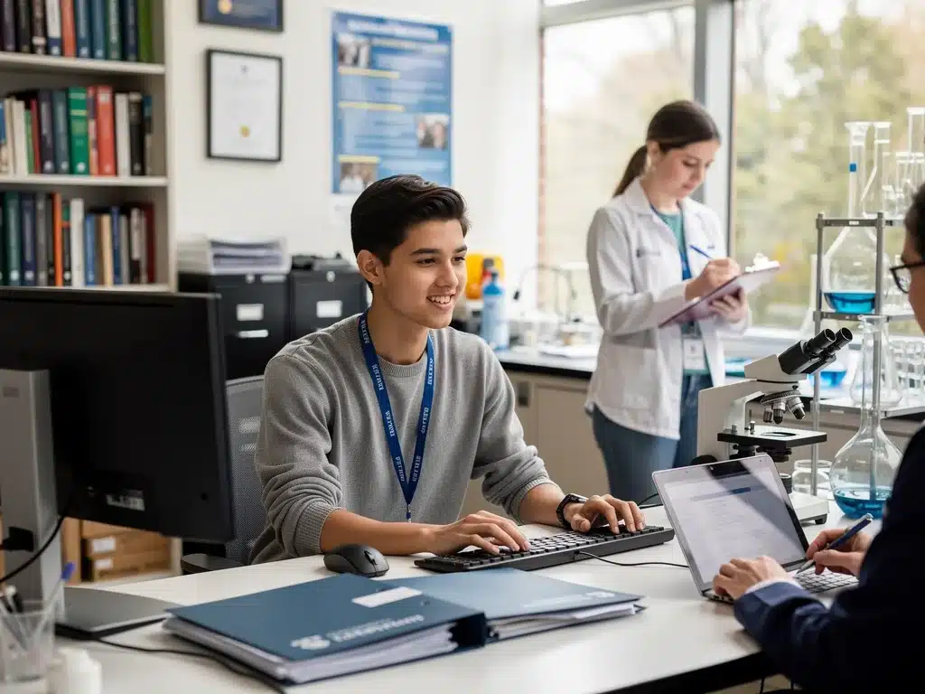 Student gaining experience through Federal Work-Study program