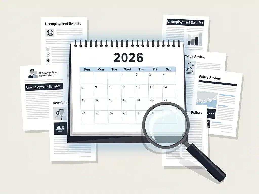Calendar highlighting 2026 for new unemployment guidelines