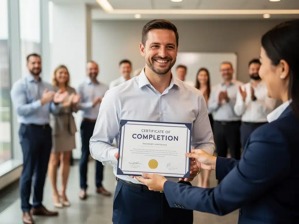 Individual receiving a certificate after completing a federally funded training program.
