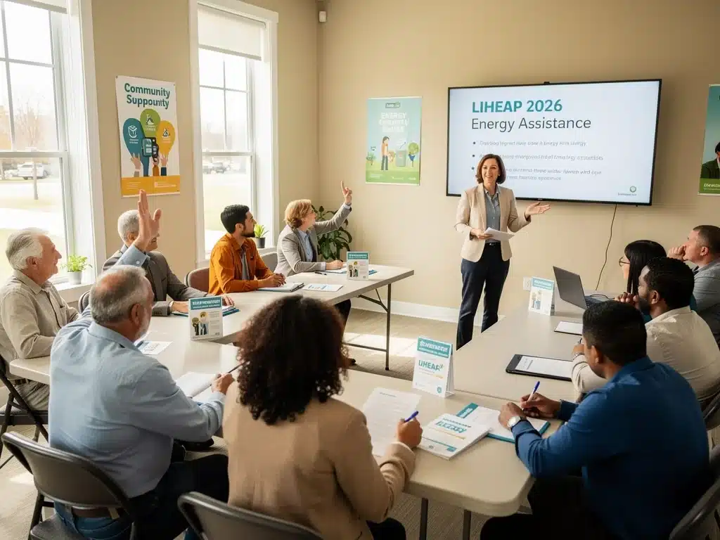 Community members learning about LIHEAP 2026 energy assistance programs at an informational workshop.