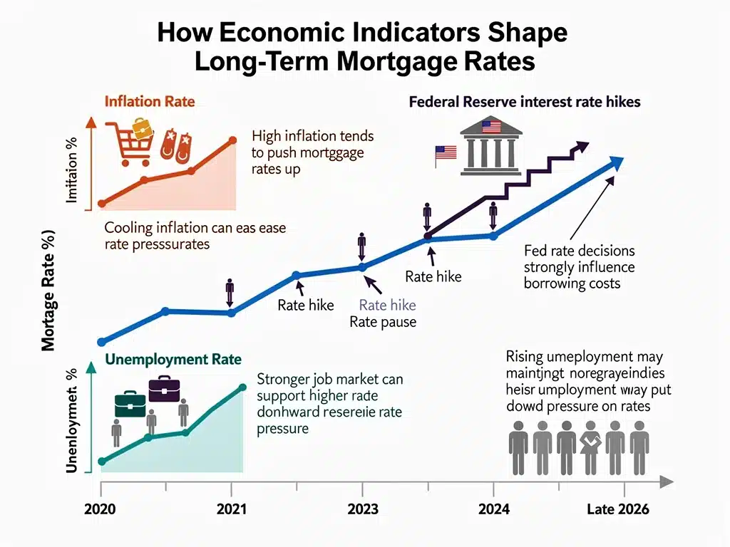 Economic indicators influencing mortgage rates in late 2026