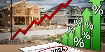 Graph showing falling housing starts and rising mortgage rates for late 2026