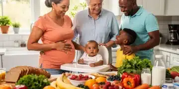 Family benefiting from WIC program with healthy food