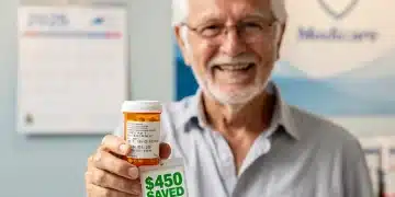 Senior smiling, holding prescription, symbolizing significant savings from Medicare Extra Help 2026.